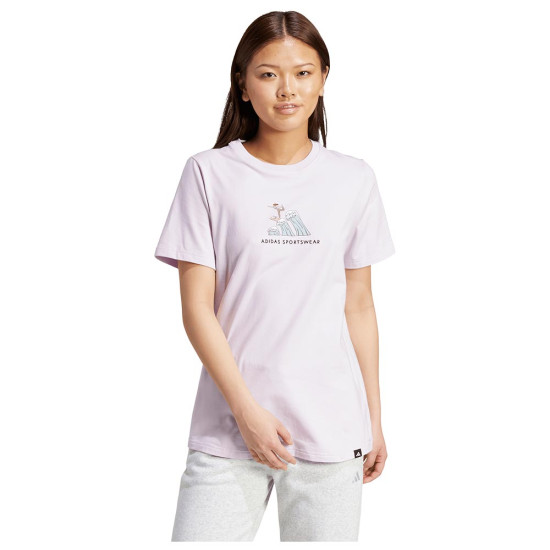 Adidas Γυναικεία κοντομάνικη μπλούζα Codes Doodle Surf Graphic Tee